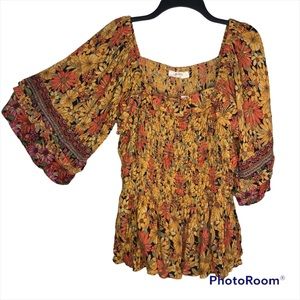 Arula Plus Size Floral Boho Summer Lightweight Top